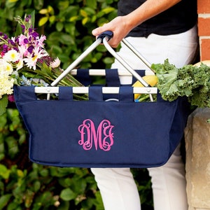 XL UTILITY TOTE FOR BEACH, VACATION, GROCERY WITH MONOGRAM!