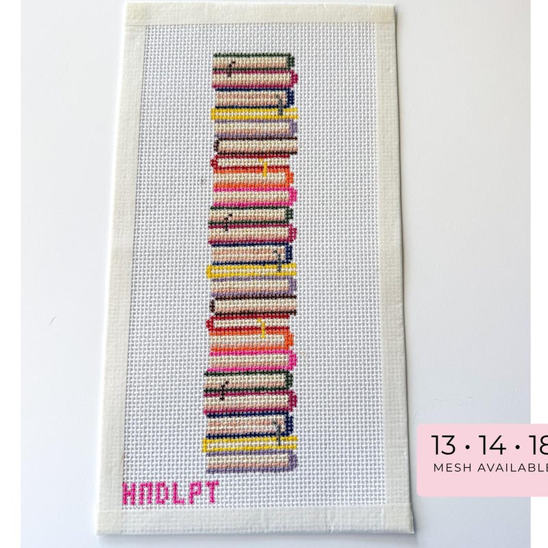 Fall Book Stack Bookmark Book Themed Needlepoint - Etsy