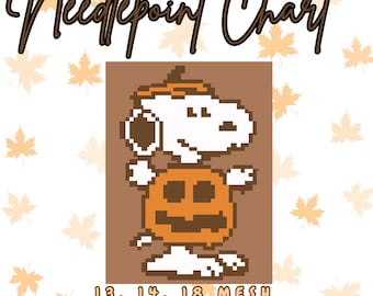 White Black Dog Pumpkin | PDF Stitch Pattern (Digital Download)