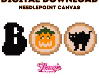 Boo Halloween Sugar Cookies Needlepoint Chart | Spooky Sweets Design (Digital PDF Pattern)