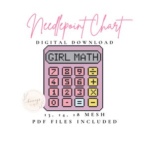 Girl Math Needlepoint Chart | Calculator Design (Digital Download)