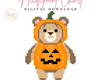 Halloween Jack O Lantern Pumpkin Bear | PDF Stitch Pattern (Digital Download)