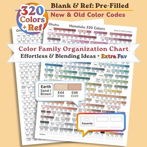 Ohuhu 320 Swatch Chart Honolulu, Pre-Filled/Blank PDF, New & Old Codes | Alcohol Marker Color Reference Sheet Letter/A4 | Instant Download