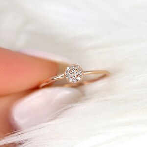 Diskco 14kt Gold Disk Diamond Ring,Minimalist Pave Ring,Diamond Ring,Gift For Her,Pinky Ring,Dainty Ring,Petite Ring,Stacking Ring