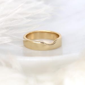 Carson 5mm 14kt Cigar Band,Unique Cigar Ring,Wide Band,Nesting Ring,Cut Out Ring,Cigar Band,Gold Wide Ring,Gold Wedding Ring,Carved Band