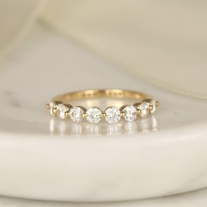 Matching Band to Brooklyn 14kt Gold Moissanite HALFWAY Eternity Ring,Floating Diamond Ring,Dainty Diamond Ring,Anniversary Gift,Gift For Her