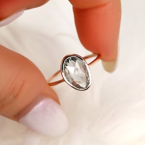 2.19ct Ready to Ship Donatella Pebble 14kt Rose Blush Pink Sapphire Ring,Unique Sapphire Ring,Bezel Set Ring,Minimalist Ring,Dainty Ring