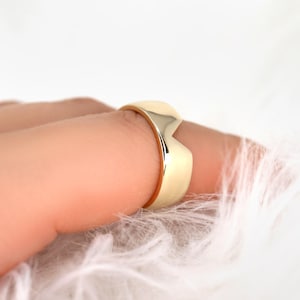 Cici 6.5mm 14kt Gold Cigar Band,Unique Cigar Ring,Wide Band,Nesting Ring,Cut Out Ring,Cigar Band,Gold Wide Ring,Gold Wedding Ring