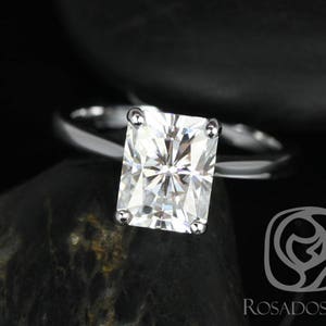 2.70ct Skinny Nancy 9x7mm 14kt Moissanite Cathedral Radiant Solitaire Ring,Radiant Engagement Ring,Unique Wedding Ring,Anniversary Ring, image 4