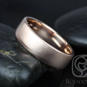 Dax 7mm 14kt Rose Gold Rounded Pipe Matte or High Finish Band (Chic Classics Collection)