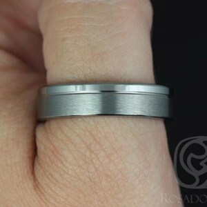 Nick 6mm Tungsten Straight Pipe Asymmetrical Grooved Duo Finish Band image 3