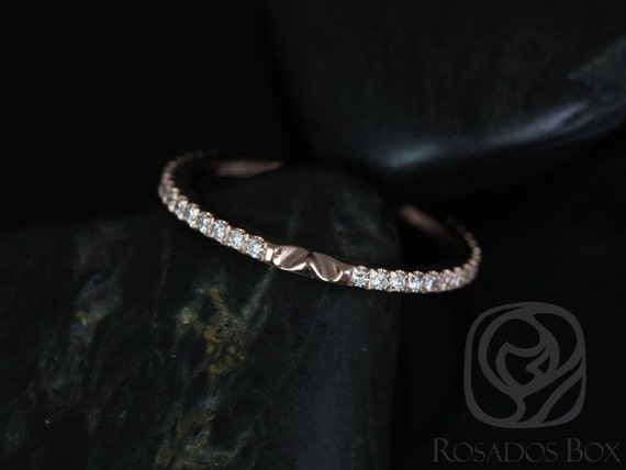 14kt Rose Gold Matching Band to Ann 10x7mm Diamonds ALMOST Eternity Ring NOTCHED