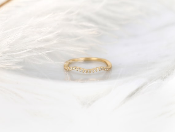 14kt Matching Band to Gabi 7mm/Josephine 7mm Diamond HALFWAY Eternity Ring,Shadow Band,Contoured Ring,Curved Band,Matching band