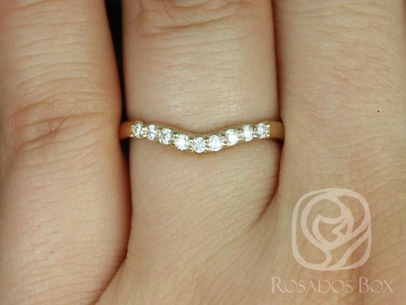 14kt Matching Band to Carla 9&6mm Diamond Nesting Ring,Diamond Curved Ring,Contoured Ring,Shadow Band