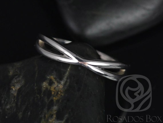 Ready to Ship PLAIN Skinny Lima 14kt White Gold Infinity Ring,Gold Wedding Band,Layering Jewelry,Unique Stacking Ring,Solid Gold Ring