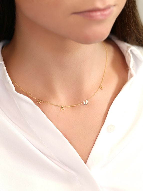 MAMA 14kt Solid Gold Necklace,Mothers Necklace,Gifts For Mom,Personalized Jewelry,Mom Jewelry,Mom Necklace,Mother's Day,Dainty Mama Necklace