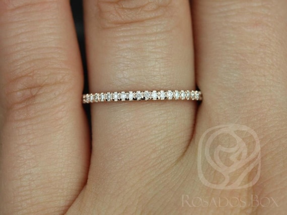 14kt Rose Gold Matching Band to Jessica Pave Diamonds ALMOST Eternity Ring,Diamond Eternity Ring,Diamond Ring,Pave Petite Ring,Dainty Ring