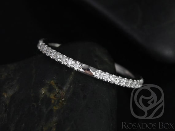 Ready to Ship 14kt YELLOW Gold Thin Diamond Notched Band to Eloise 8mm ALMOST Eternity Ring