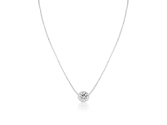 0.50ct  Brooke 5mm 14kt Gold Moissanite Solitaire Necklace,Dainty Solitaire Necklace,Gift For Her,Birthday Gift,Anniversary Gift,