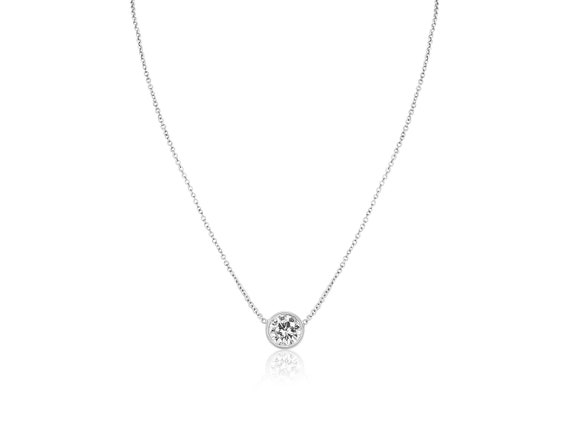 0.50ct  Brooke 5mm 14kt Gold Moissanite Solitaire Necklace,Dainty Solitaire Necklace,Gift For Her,Birthday Gift,Anniversary Gift,