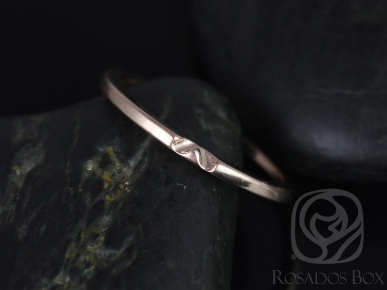 Classic PLAIN Notched Matching Band to Eloise 66.577.58mm Ring,14kt Solid Gold,Rosados Box