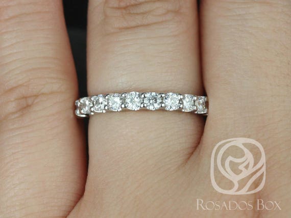 Cori 2.5mm 14kt Moissanite HALFWAY Eternity Ring,Moissanite Ring,Stacking Ring,Wedding Ring,Anniversary Gift,Diamond Ring,Eternity Band