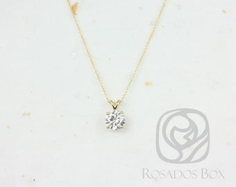 2ct Donna 8mm 14kt Gold Moissanite Solitaire Necklace