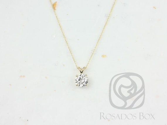 2ct Donna 8mm 14kt  Gold Moissanite Solitaire Necklace,Unique Round Necklace,Leaf Round Pendant,Minimalist Necklace Anniversary Gift