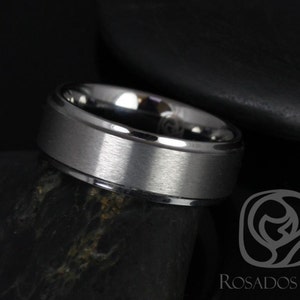 Ricky 8mm Tungsten Raised Edge Duo Finish Band