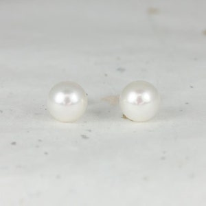 Rosados Box Ready to Ship Cultured Pearl Akoya 14kt White Gold Classic Stud Earrings (Basics Collection)