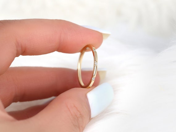 Lenox 14kt Diamond HALFWAY Eternity Ring,Minimalist Stacking Ring,Diamond Wedding Ring,Diamond Eternity Ring,Dainty Ring,April Birthstone