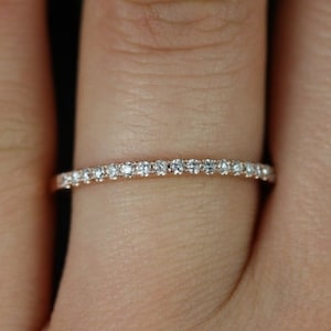 14kt Matching Band Barra in 6mm/7mm Diamond HALFWAY Eternity Ring,Petite Diamond Ring,Dainty Wedding Ring,Diamond Eternity,Anniversary Gift