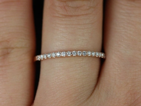 14kt Matching Band Barra in 6mm/7mm Diamond HALFWAY Eternity Ring,Petite Diamond Ring,Dainty Wedding Ring,Diamond Eternity,Anniversary Gift