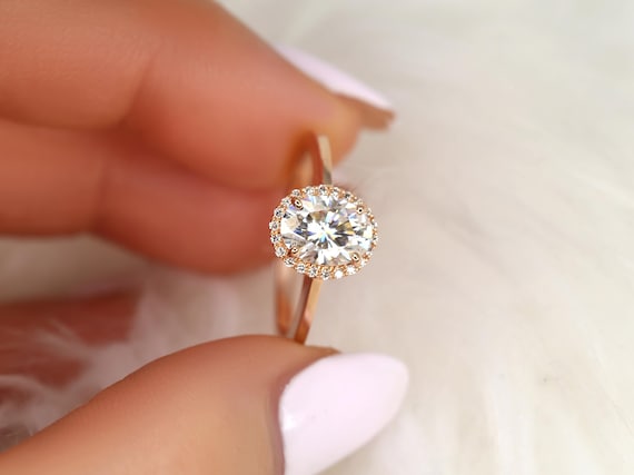 1.50ct Celeste 8x6mm 14kt Moissanite Diamond Oval Halo Ring,Oval  Engagement Ring,Oval Wedding Ring,Anniversary Ring,Moissanite Wedding Ring