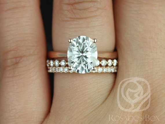 3ct Skinny Lois 10x8mm-Pte Naomi-Kubian 14kt Moissanite Diamond TRIO Oval Solitaire Bridal Set,Oval Engagement Ring Set,Oval Solitaire Ring