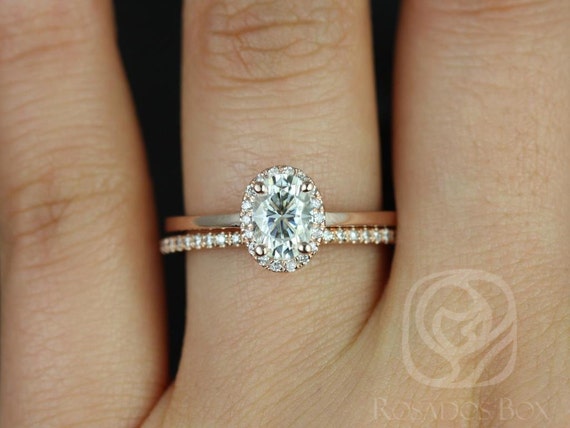 Timeless Beauty of Colorless Round Cut Moissanite Halo Wedding Ring Set  Featuring an Accent Setting -  Canada