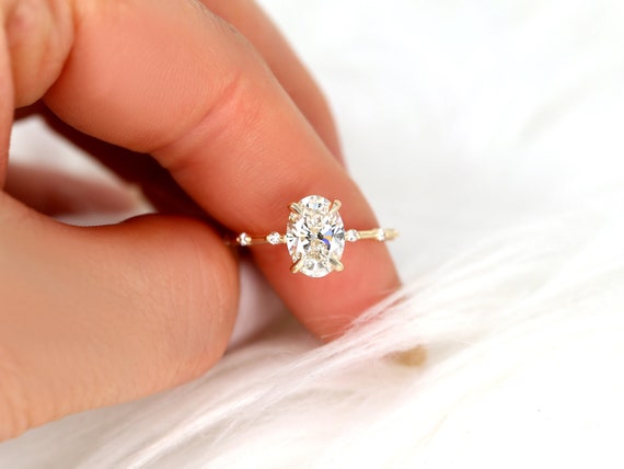 1.69ct Ready to Ship Alix 14kt Gold Diamond Dainty Minimalist Oval Solitaire Ring,Unique Oval Engagement Ring,Wedding Ring,Anniversary Gift