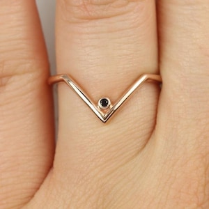 Gem Femme 14kt  Sapphire Diamond V Ring,Nesting Ring,Stacking Ring,Chevron Ring,Unique Stackable Ring,Gift For Her,Rings for Women