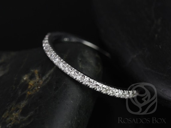 14kt White Gold Matching Band to Callie/Becca Glitter Pave Diamonds HALFWAY Band (Other Metal Options Available)