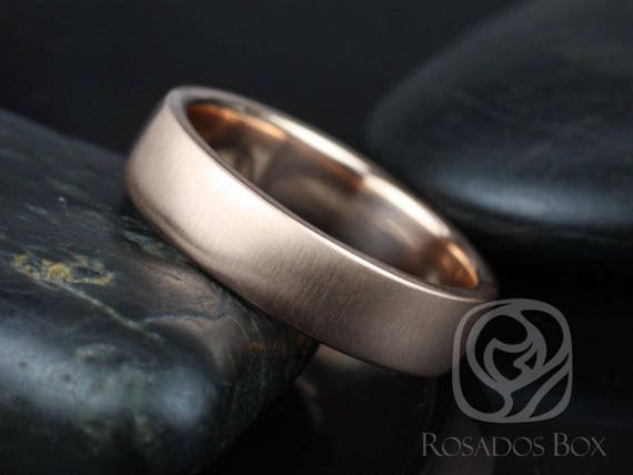 Dax 6mm 14kt Rose Gold Rounded Pipe Matte or High Finish Band (Chic Classics Collection)