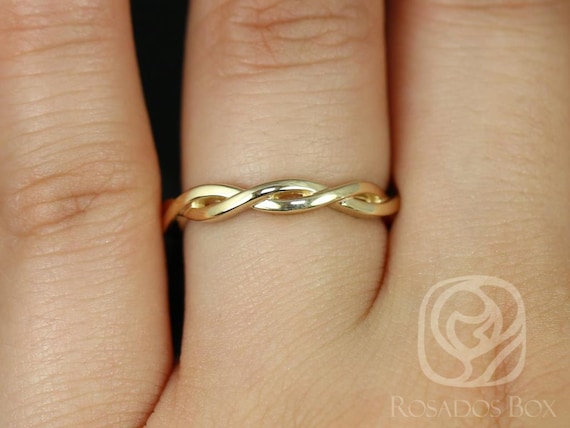 PLAIN Dusty 14kt Gold Braided Stacking Band,Overlapping Wedding Ring,Unique Wedding Ring,Twisted Band,Crossover Ring,Anniversary Gift