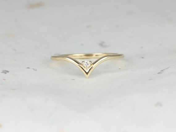 Ready to Ship Sansa 14kt Yellow Gold Dainty Chevron Ring,Diamond V Ring, Diamond Stacking Ring,Nesting Ring,Unique Wedding Ring,Gift For Her