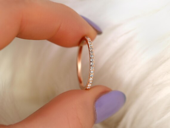 14kt Matching Band to Callie/Becca Pave Diamond HALFWAY Eternity Ring,Diamond Band,Stacking Ring,Anniversary Ring,Gift For Her,Layering Ring
