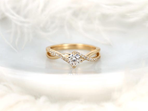 1/3ct Valentina 14kt Diamond Bypass Ring,Twisted Ring,Criss Cross Ring,Crossover Ring,Dainty Ring,Unique Diamond Ring,Round Engagement Ring