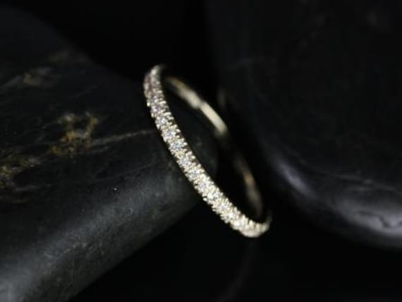 Matching Band to Pernella/Chantelle/Mariah 14kt Gold Dainty Minimalist Diamond ALMOST Eternity Ring,Pave Diamond Ring,Anniversary Gift