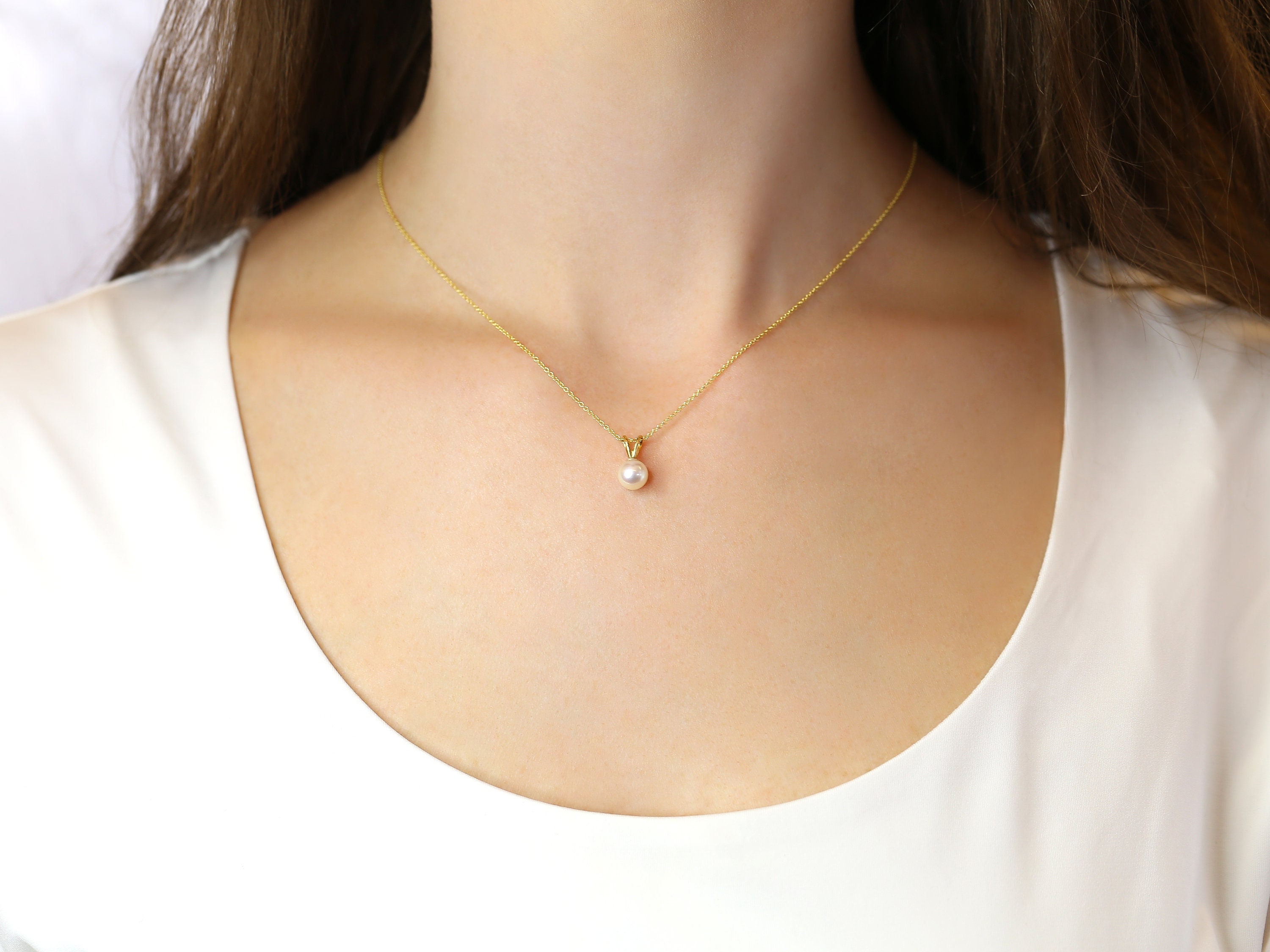 Stainless Steel Glass Pearl handmade Necklace Minimalist Chain Fashion  Women Waterproof 18K Gold Plating Jewelry Femme