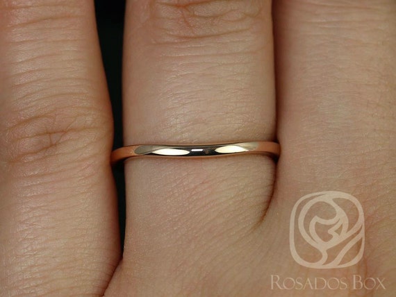 14kt Matching Band to Khaleesi 7.5mm PLAIN Gold Curved Ring,Nesting Ring,Mathing Ring,Contoured Band,Fitted Band