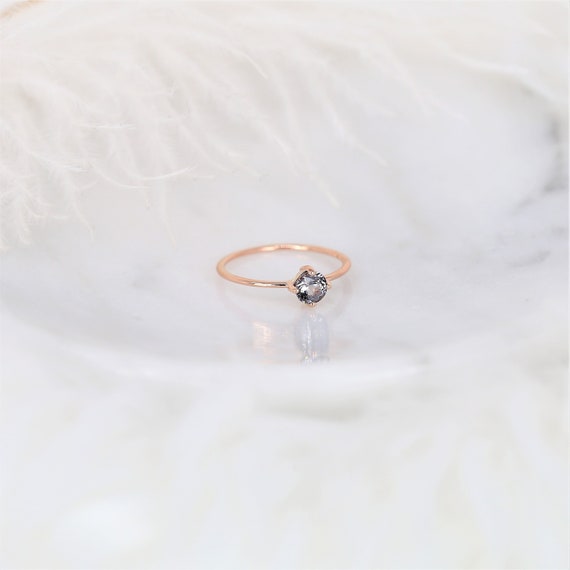 0.48ct Ready to Ship Ultra Petite Kiki 14kt Rose Gold Chrome Purple Spinel Kite Minimalist Stacking Ring,Pinky Ring,Dainty Ring