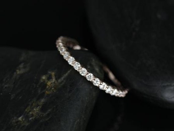 Ready to Ship Alice 14kt WHITE Gold Classic Diamond ALMOST Eternity Ring