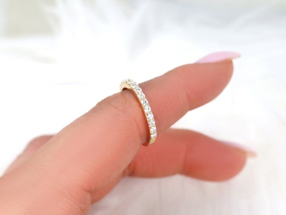 Matching Wedding Ring to Sally 14kt Gold Pave Diamond HALFWAY Eternity Ring,Anniversary Gift,Gift For Her,Birthday Gift,Diamond Wedding Band